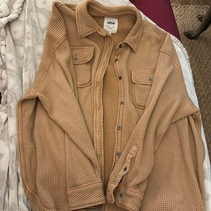 Aerie Waffle Button Down Shirt